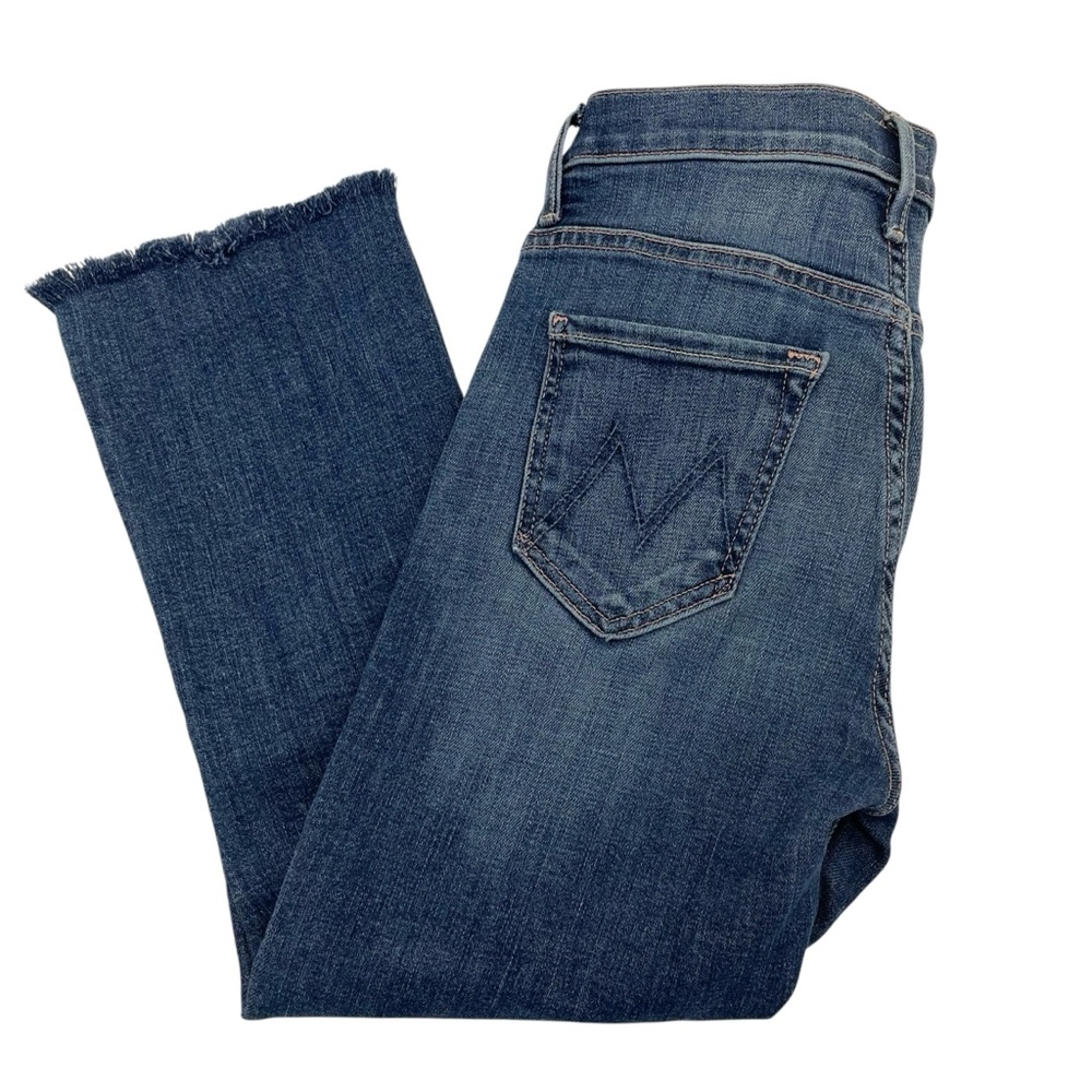 MOTHER The Insider Crop Step Fray Jeans 25 Blue - Picture 15 of 16